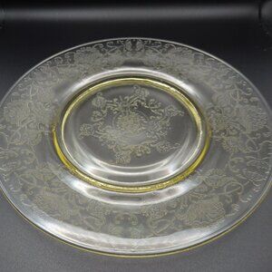 Vintage Hazel-Atlas Florentine No. 2 Poppy Yellow Depression Glass Dinner Plate